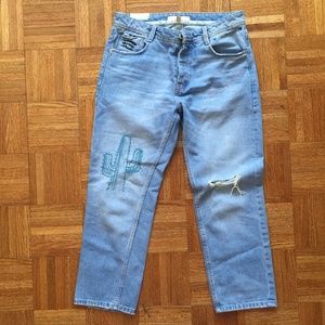 ZARA Vintage Straight Crop light blue Jeans